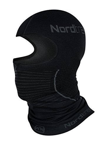 Freenord Nordtrek thermoactiv Sturmhaube Balaclava Sturmmaske Skimaske Sturmmütze Kopfschutz Gesichtsmaske Motorradmaske … (Schwarz, L/XL)