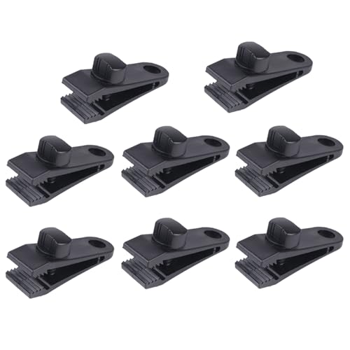 8 Stück Planenclips, Zeltclip Planenclips, Zeltplane Clip Plane Befestigung für Zeltvorzelt Pavillon, Camping, Wohnwagen (schwarz)