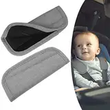 URAQT Baby Sicherheitsgurt Schulterpolster,2 Stück Universal Baby Autositz Gurtpolster Atmungsaktiv Schlafkissen Nackenstütze für Kinder Auto Gurtpolster für Autositze und Kinderwagen(Grau)