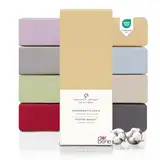 DarBene Spannbettlaken 180x200 Premium, Jersey 100% gekämmte Premium Baumwolle, atmungsaktiv, superweiches Bettlaken bis 30 cm Matratzenhöhe, Oeko-TEX, Sand