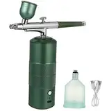 STOBOK Airbrush-make-up-set Tragbarer Mini-airbrush-sprühkompressor Für Frauen Kunst Grünes Gesicht Dampfmaschine