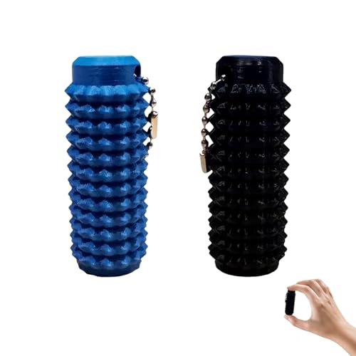 2 Stück Fingermassagegerät Bequemer Griff Akupressur-Massagestab für Finger Massagestab für Finger mit Schlüsselanhänger Zur Stresslinderung Oder Massage (Schwarz,Blau)
