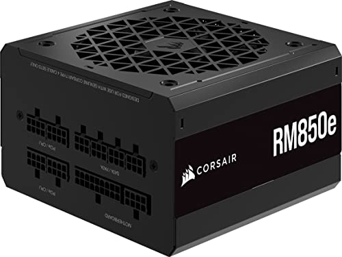 Corsair RM850e (2023) Vollmodulares, Geräuscharmes ATX-Netzteil - 3.0- Und PCIe 5.0-kompatibel - 105°C-Kondensatoren - 80 Plus Gold-Effizienz - Modern Standby-Unterstützung - Schwarz