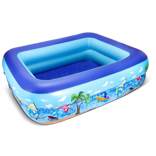 Aufblasbares Planschbecken, 110 x 83 x 34 cm Planschbecken,Kinderpool, Planschbecken für Kinder, Aufblasbarer Kinderpool, Schwimmbecken, für Outdoor Garten