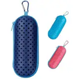 TYLUSPA Schwimmbrille etui, Swim Brillenetui Hardcase, Schutzhülle Brillenetui mit Karabiner für Schwimmbrille, Sonnenbrillen (Navy blau)