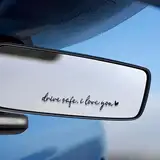 Andibro 4 Stück Drive Safe I Love You Aufkleber, Affirmations Autoaufkleber für Rückspiegel und Fenster mit Herz Süß Autospiegel Aufkleber Wasserdichter Autozubehör Geschenk für Fahrer Frauen Männer