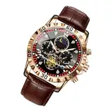 Tktouci Automatische Uhr, Männer Uhren - Stilvolle automatische Uhren für Männer - Multifunktionales Modezubehör, wasserdichte mechanische Uhr für Geschäftstreffen
