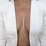 Bramian Kristall Körperkette Silber BH Sexy Strass Bikini Körperschmuck Ketten für Frauen und Mädchen