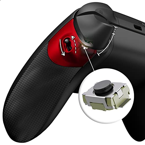 eXtremeRate Flexor Clicky Trigger Stop Grips Kit für Xbox Series X/S Controller, rutschfeste Struktur Gummi Griffe Gehäuse & Trigger Stopper & Clicky Kit für Xbox Core Controller-Rot