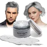 Silbergrau Haartönung Temporäre Haarfarbe 4,23 Unzen, Instant Hair Cream Mud Natürliche Frisur Pomade, Männer Frauen Styling Haartone Wax, Haar Wachs für Party Cosplay Halloween