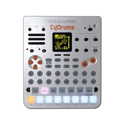 Sonicware CyDrums [Expressive Drum Synthesizer] 8-Track Beatmaking, 4D-Drumsounds, 22 individuell Klangstrukturen, Vielseitige Effekte und flexibles Routing