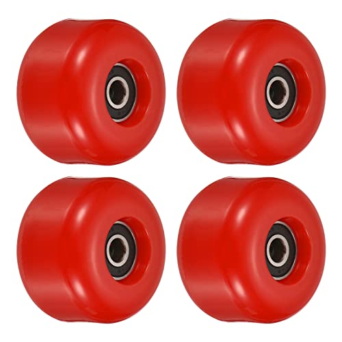 PATIKIL 4 Stück 54mm Longboard Rollen mit Lager ABEC-9 Skateboard Rad Straße Rollen für Skateboards Cruiser Räder Ersatz 85A Rot