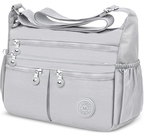 TEUEN Crossbody Bag Damen Große Kapazität Wasserdicht Nylon Umhängetasche Damen Mittelgroß, Casual Handtasche & Leichte Schultertasche Gross Messenger Bag mit Vielen Fächern
