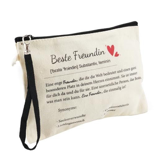 Beste Freundin Geschenke,Kosmetiktasche für Beste Freundin,Klein Make up Tasche Schwester Geschenk Mit Reißverschlüsse Haken für Freundin Kollegin Braut