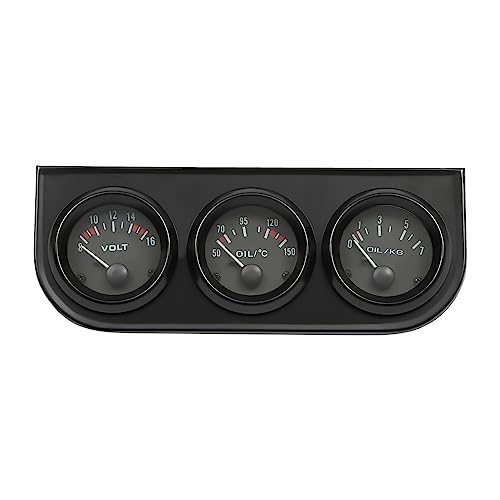 3 IN 1 Auto Zusatzinstrumente, Triple Gauge Kit Voltmeter Öltemperatur Öldruck Messgerät Zusatz Instrument für Auto