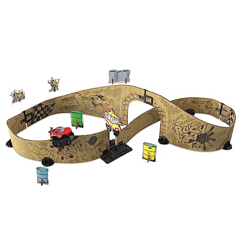 Car-Board Racers - Monster-Adventure Set – Erweiterbarer Spielzeugparcours mit motorisiertem Monstertruck, Hindernisschanze u. v. m. – Für Kinder von 5-12 Jahren