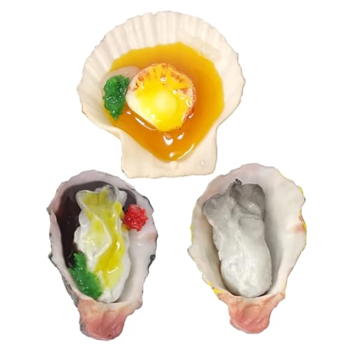 FOYTOKI 1 Set Jakobsmuschel Modell Zubehör Meeresfrüchte Gericht Hochzeitsdekorationen Muscheln Austern Essen Gefälschtes Kinderspielzeug Foto Requisiten Kunststoff