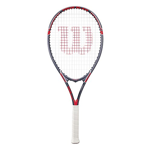 Wilson Tour Slam Freizeit-Tennisschläger für Erwachsene, Griffgröße: 7,6-11,4 cm, Rot/Grau