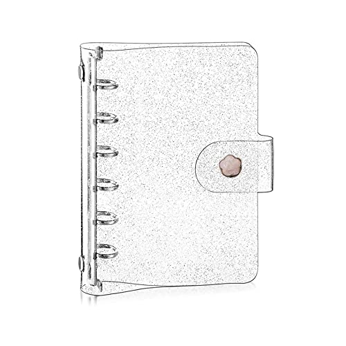 A7 Binder Cover, Clear Soft PVC 6 Hole Ring Binder Refillable Paper Binder Waterproof Loose Leaf Notebook Folder Personal Planner Binder Cover for Diary, Office, Home, School
