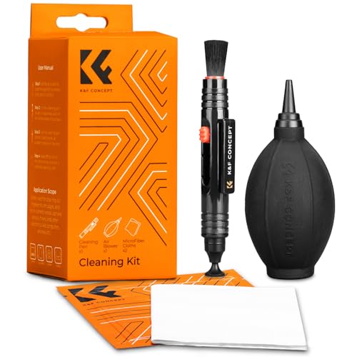 K&F Concept® Objektiv Reinigungsset 3er Foto Reinigungsset für DSLR Kamera Objektive Filter Handys mit Lenspen Reinigungspinsel Blasebalg Mikrofasertuch