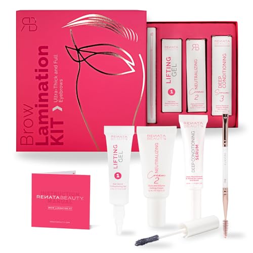 Renata Beauty Augenbrauen-Laminierungs-Kit – DIY Brow Lifting Set für dichtere und langanhaltende Brauen mit Lifting-Gel, Perm, Serum und Doppelbürste – Salon-Qualität für bis zu 4 Wochen