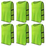 Ehuihuan 6 Stück Fußball Leibchen Kinder Set, Sport Training Lätzchen, Trainingsleibchen Basketball für Kinder, Sport Trikot Leibche für Fussball, Netzball, Rugby, Hockey, Cricket, Volleyball (Grün)