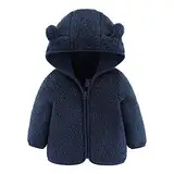 Winterjacke Baby Junge Fleecejacke Kinder Mädchen Bärenohren Hoodie Sweatjacke mit Kapuze Übergangsjacke Teddyjacke Baby Kapuzenjacke Winterjacke Mädchen