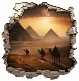 Samunshi® Wanddeko Wandriss mit Grabstätte von Tutankhamun Fenster in andere Welt Portal Wallart Wandtattoo für Wohnzimmer Küche Wandaufkleber Wandsticker 30 x 30cm