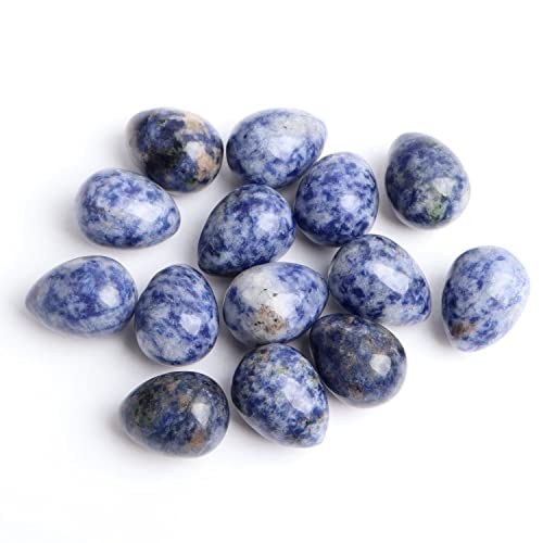 ERBRA 20 mm natürliches Ei Kristall Massage Ei Anhänger Anhänger Dekoration schöner Kristall Ornamente (Color : Blue Spot Stone, Size : 1pc Egg)