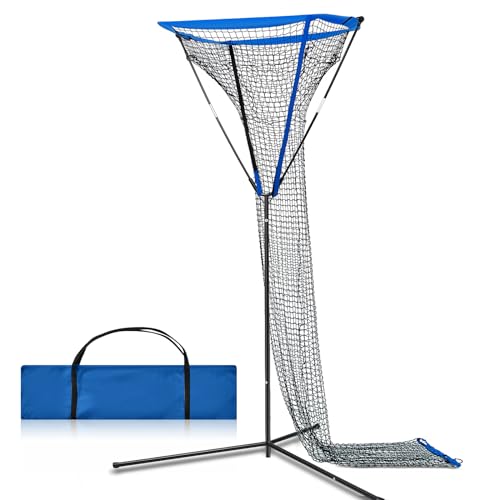 Meooeck 91 x 91 cm Volleyball-Trainernetz, Volleyball-Trainingsgerät, Verstellbarer Winkel, ideal zum Servieren, Spiking, Einstellung, geeignet für Innen- und Außen-Trainingseinheiten