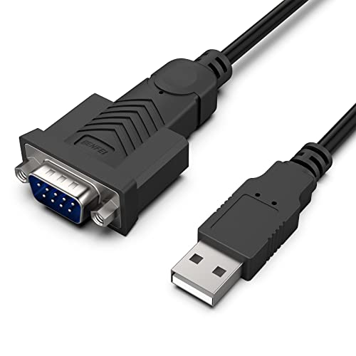 BENFEI USB auf RS232 Seriell Kabel mit Nuss 1,8M, Seriell USB auf RS-232 (9 Pin) DB9 mit PL2303 Prolific Chipsatz, Kompatibel fur Windows 11/10/8.1/8/7, Mac OS X 10.6 und höher (NOT VGA)