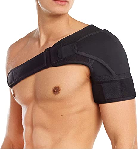 Flow fire Verstellbare Schulterbandage, Neopren Schulterstütze für Frauen und Herren, Schulter Bandage Schmerzlinderung, Passt Sowohl Links oder Rechts Schulter(L-XL)