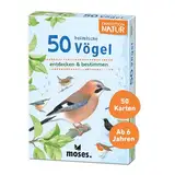 Moses 9715 Expedition Natur - 50 heimische Vögel | Bestimmungskarten im Set | Mit spannenden Quizfragen, White