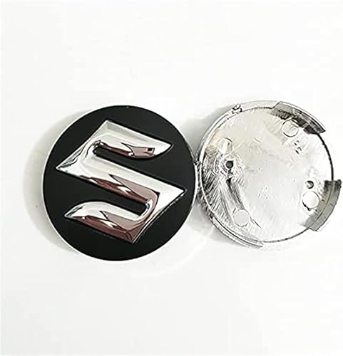 4 Stück Nabendeckel für Suzuki 52mm, Wasserdicht Rostfrei Auto Radnabendeckel Zierdeckel, Felgendeckel Staubdicht Radnabenabdeckung Schmücken Zubehör,B Black