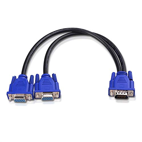 Cable Matters VGA Splitterkabel 30 cm (VGA Y Kabel, VGA Splitter 2 Monitore) zur Bildschirm Duplizierung