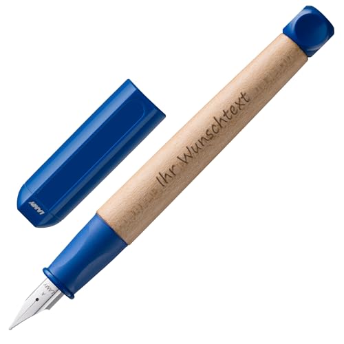 Lamy Füllfederhalter ABC Modell 09, Farbe blau, inkl. Laser-Gravur (Feder A (Schreibanfänger))