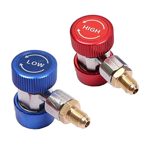 R134A Schnellwechsler, 1/4 Zoll AC R134A Stecker Adapter, High Low Adapter Connector Auto Zubehör Hoch Niedrig Einstellbarer Schnellkuppler Air Condition für Kältemittelspender