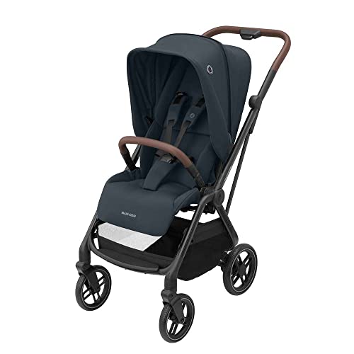 Maxi-Cosi Leona² Kinderwagen, 0–4 Jahre, 0–22 kg, federleichter, superkompakt Buggy, umdrehbare Sitz, einhändig zusammenklappbar, 3 Liegepositionen, Easy-In-Gurts, Essential Graphite