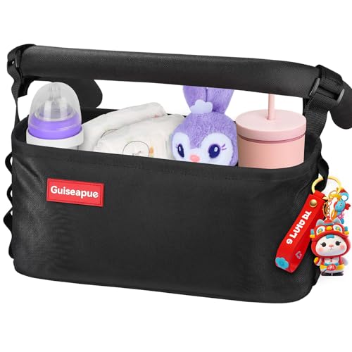 Kinderwagen-Organizer Universal: Getränkehalter für Kinderwagen, Becherhalter Kinderwagen Buggy Kinderwagentasche, Baby-Zubehör, Großer Kapazität Zum Tragen Trinkflasche/Feuchttüchern/Windeln/Handy