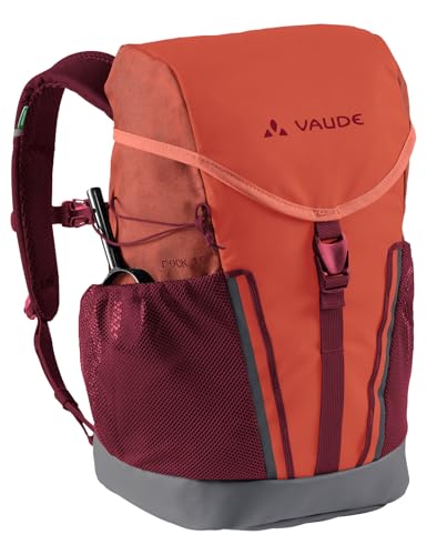 VAUDE Kinderrucksack Jungen & Mädchen Puck 10 Liter in rosa, komfortabler Wanderrucksack Kinder, Wetterfester Schulrucksack mit Regenhülle & Lupe, viel Stauraum