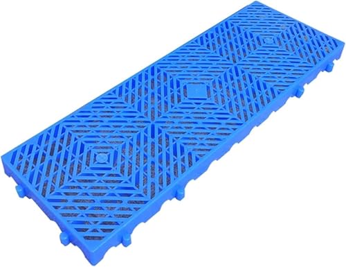 Blaue Kunststoffpaletten – 5er-Pack, ineinandergreifend, wasserdicht und abriebfest, ideal für Garage, Lager und Supermarkt.