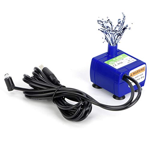 Pumpe Katzenbrunnenpumpe 10 × 8 × 6 Tauchwasserpumpe für Pet -Brunnen mit 5,9 -Fuß Stromkabel, Ersatzpumpe Pet Fountain