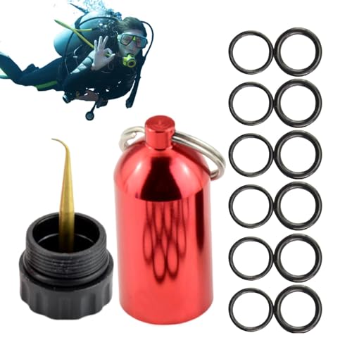 Scuba Diving Tank Schlüsselanhänger, Scuba Dive - Kit, Tauchen - Schlüsselanhänger Tauchzylinder, 12-teiliges - -Set, Miniaturgehäuse aus Aluminiumlegierung, passend für die