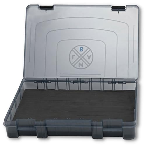 LMAB Angelbox Eva Tackle Box - mit Schaumstoff Einlage - 4 Größen, Kleinteilebox Angeln, Angelhaken Box, Angelboxen für Zubehör, Tacklebox, Aufbewahrungsbox Angeln, Köderbox Angeln, Angelzubehör