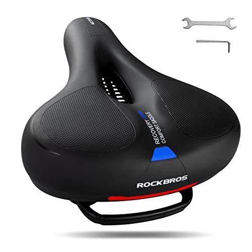 ROCKBROS Fahrradsattel Bequem Gelsattel Herren Damen Ergonomischer Breiter Fahrradsitz Weich Memory Foam MTB Rennrad 26 * 22cm Atmungsaktiv Wasserdicht