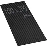 100 x 200 mm Karbonfaserplatte. 2 mm Kohlefaser Platte stark. Matt 3K Carbon Fiber Blätter. Robust und hohe Härte. Kohlefaserplatte zum CNC-Schneiden. Plate 100mm x 200mm