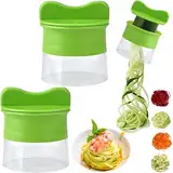 2 STÜCK Spiralschneider Gemüse Spiralizer und Gemüse Nudel Schneider Kompakt und Platzsparend, Ergonomisch, Zerlegbar Schneidet Spiralen,Stücke Kinderleicht für mehr Obst