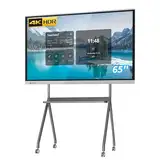 TouchWo 65 Zoll Touchscreen-Monitor Smart Board, 4K Interaktives Whiteboard, All-in-One PC Touchscreen mit Dual-System, Digital Signage Display für Büro, Klassenzimmer, Core i7 RAM 8GB+SSD 512GB