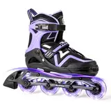 Ruthfot Verstellbare Inline Skates für Kinder Jungen und Mädchen, Leucht-Skates für Kinder von 6-12 Jahren Outdoor-Leuchtpatinen für Frauen und Männer