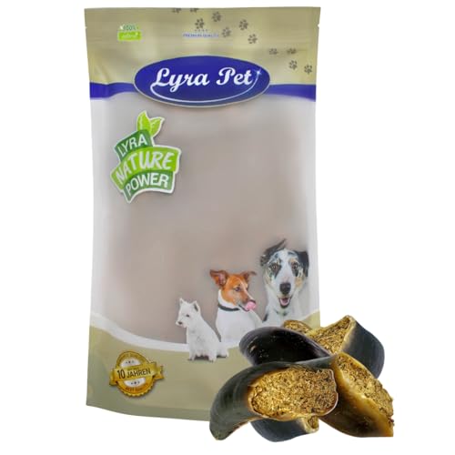 Lyra Pet® 15 STK. Rinderhufe gefüllt mit Pansen und Leber je ca. 120 g | Naturbelassener Kausnack | Ideal für die Zahnpflege | Leckerli für Hunde | Gut verdaulicher Kauartikel | Proteinreiches Futter